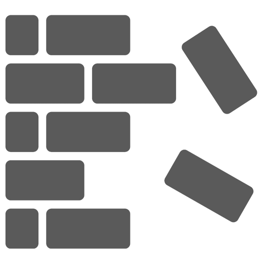 icon showing bricks falling out of a wall